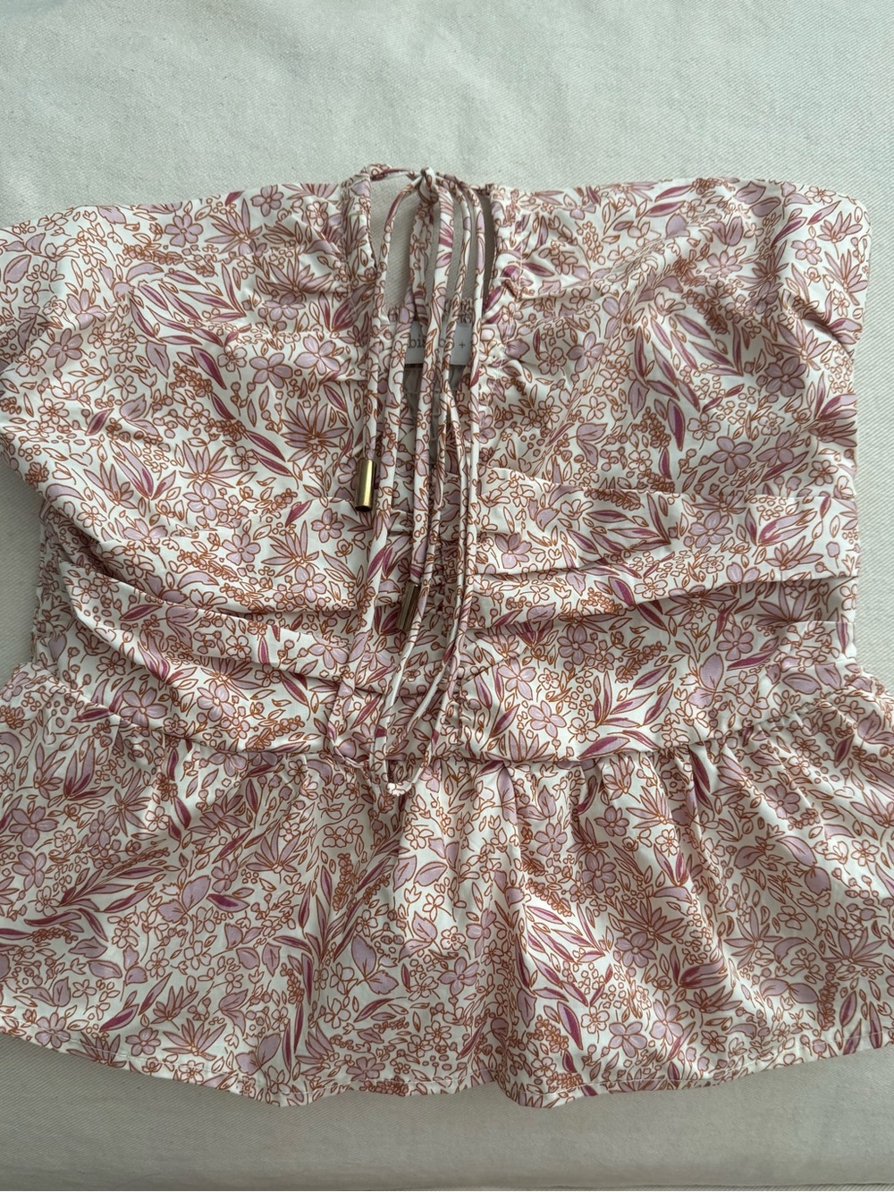 Bishop + Young Floral Halter Peplum Top size small